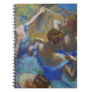 Caderno Espiral Obra-Prima de Arte Fina Pastel Bailarinas Azuis de