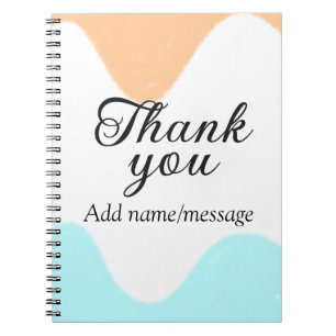 Caderno Espiral Obrigado adicionar nome mensagem simples laranja a