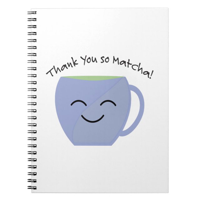 Caderno Espiral Obrigado, Matcha (Frente)