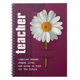Caderno Espiral Obrigado, Professor. Daisy Gift