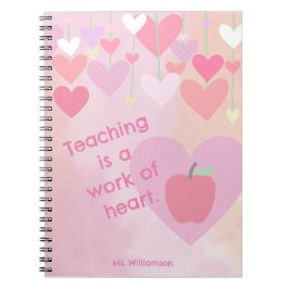 Caderno Espiral Obrigados de Apreciação do Professor Monograma do 