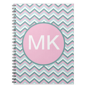 Caderno Espiral Ocean Mist Chevron Patterno