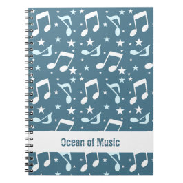 Caderno Espiral Ocean of Music patterned