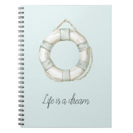 Caderno Espiral Ocean Sea Mint White Round Floating Device