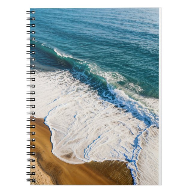 Caderno Espiral Ocean Wave Crashing on Beach (Frente)