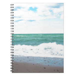 Caderno Espiral Oceano da cerceta, Sandy Beach