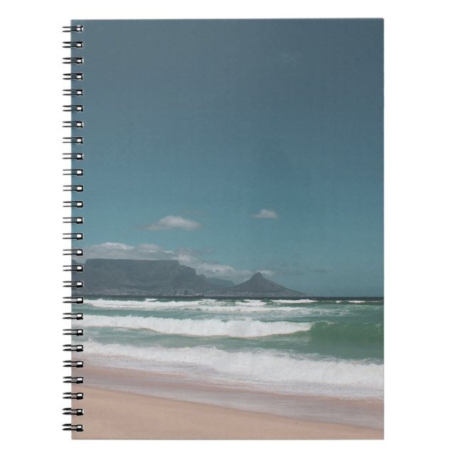 Caderno Espiral Oceano de Montanha da Cidade do Cabo (Frente)