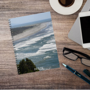 Caderno Espiral Oceano Praia Ondas Costeiras