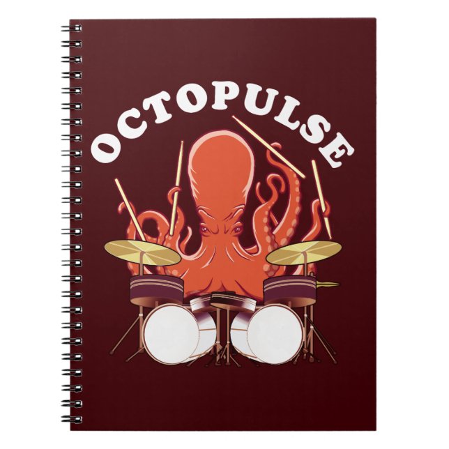 Caderno Espiral Octopulso | Polvo Drummer (Frente)