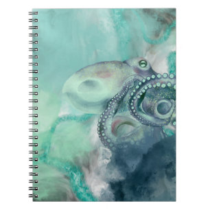Caderno Espiral Octopus Aqua Ocean Aqua Sea Náutica
