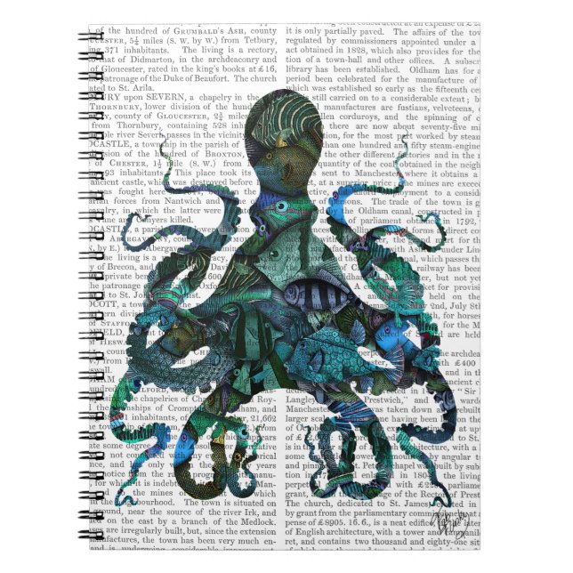 Caderno Espiral Octopus Azul Fishy (Frente)