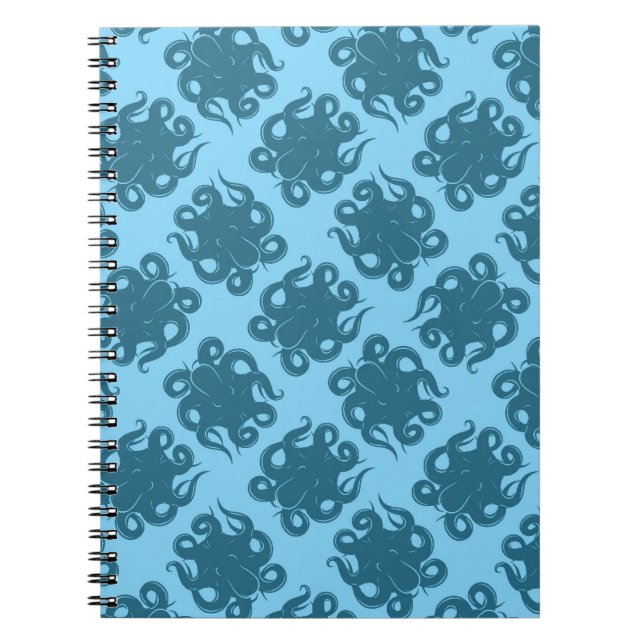 Caderno Espiral Octopus no padrão azul (Frente)