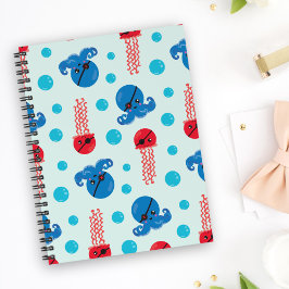 Caderno Espiral Octopus Pirata, Jellyfish Pirata, Animais do Mar