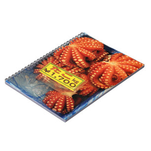 Caderno Espiral Octopus Tako た こ Tsukiji Fish Market, Tóquio,