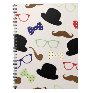 Caderno Espiral Óculos, Chapéus e bigode