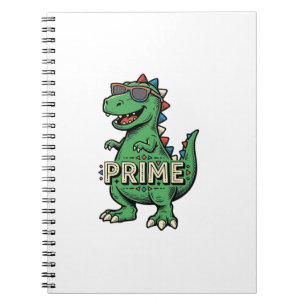 Caderno Espiral Óculos de sol de dinossauro vintage camisa de dese