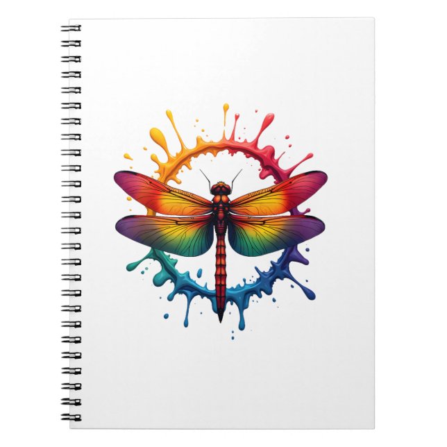 Caderno Espiral Óculos de Sol Estilo Tie Dye com Ilustração de Lib (Frente)