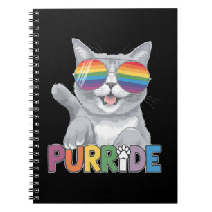 Caderno Espiral Óculos de Sol Purride Cat Orgulho Gay Arco-íris LG