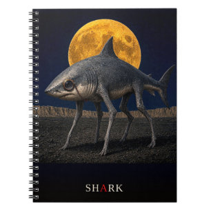 Caderno Espiral Óculos de Tubarão gótico Surreal