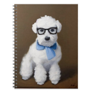 Caderno Espiral Óculos de Visto Cute Bichon Frisé
