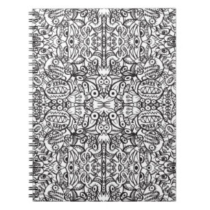 Caderno Espiral Odd Doodle art creatures in a crazy pattern design