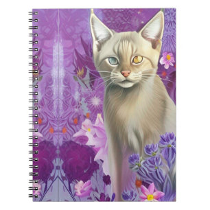 Caderno Espiral Odd Eyed Siamese Kitten a rosa