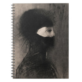 Caderno Espiral Odilon Redon. Armadura. Cara de mulher escura. Sim
