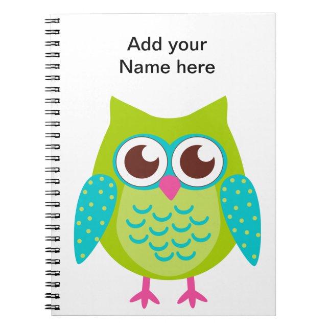 Caderno Espiral Oferta de Corujas Verdes (Frente)