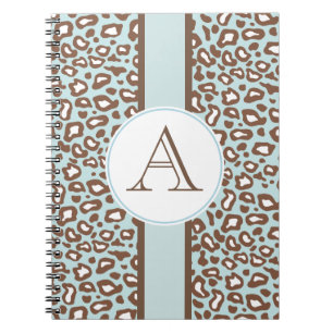 Caderno Espiral Oferta de notebook do Diário Aqua Leopardo Monogra