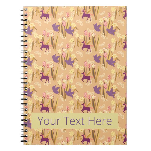 Caderno Espiral Ofertas e Unicórnios em Primavera Meadow (Frente)