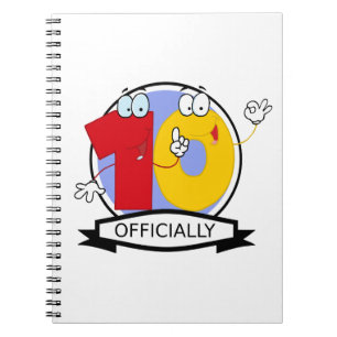 Caderno Espiral Oficialmente bandeira de 10 aniversários