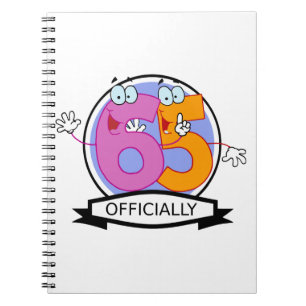 Caderno Espiral Oficialmente bandeira de 65 aniversários