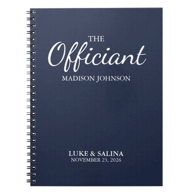 Caderno Espiral Oficiante de Casamento Cerimônia Personalizada Ele (Frente)