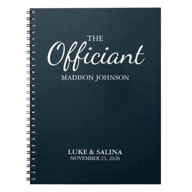 Caderno Espiral Oficiante de Casamento Cerimônia Personalizada Ele (Frente)