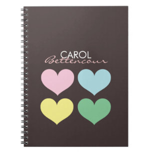Caderno Espiral Oh corações modernos tão bonitos personalizados