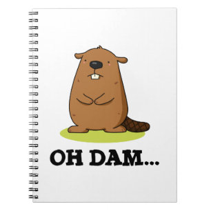 Caderno Espiral Oh Dam Castor Punhete Engraçado