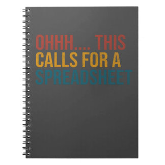 Caderno Espiral Oh... Isto Requer Uma Folha De Cálculo