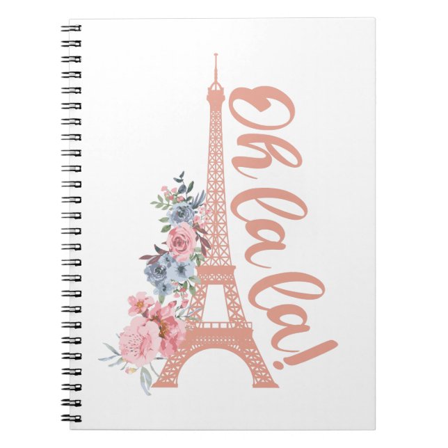 Caderno Espiral Oh La La - Torre Eiffel Paris França (Frente)