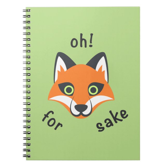 Caderno Espiral Oh! Para a frase Fox Sake, desenho animado Emoji (Frente)