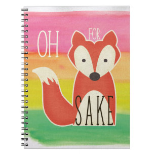 Caderno Espiral Oh para listras da aguarela da causa do Fox