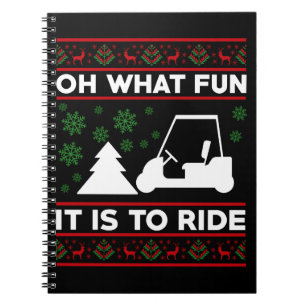 Caderno Espiral Oh Que Diversão É Andar De Carrinho De Golfe Natal