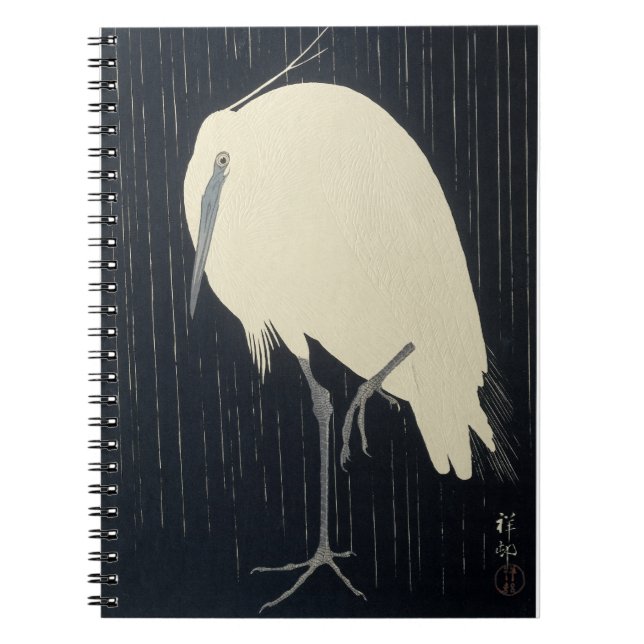Caderno Espiral Ohara Klish Silver Heron na Chuva (Frente)