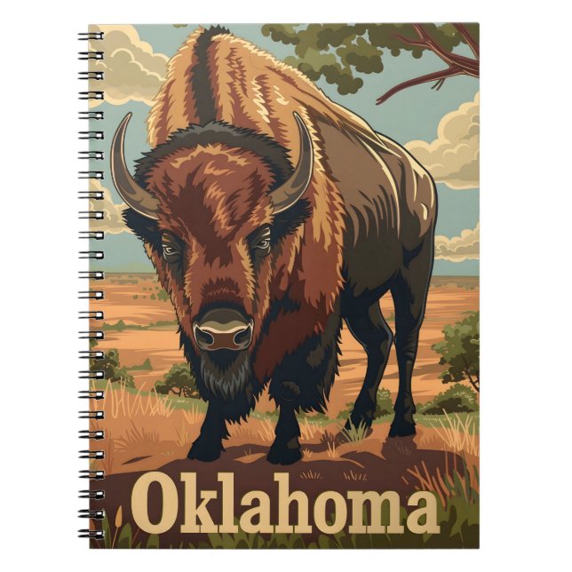 Caderno Espiral Oklahoma Bison Vintage (Frente)