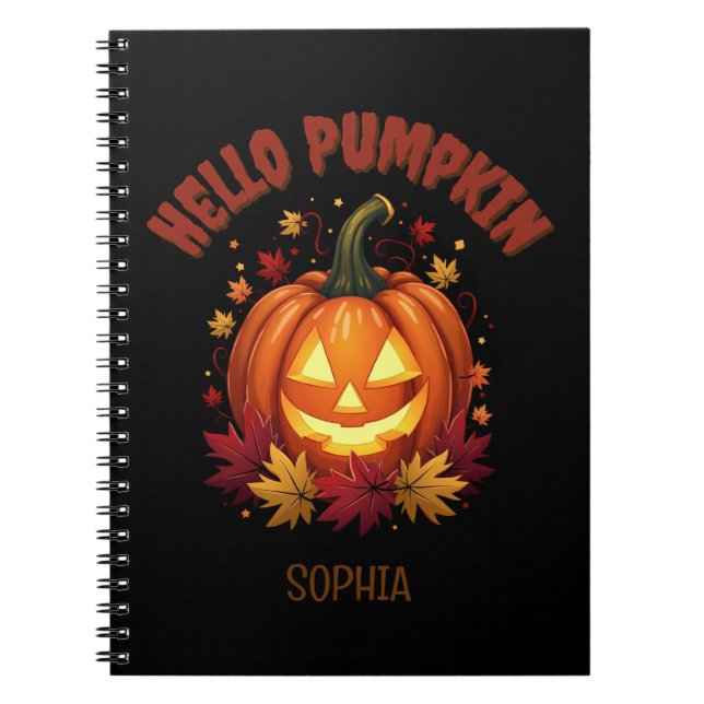 Caderno Espiral Olá Abóbora Personalizado (Frente)