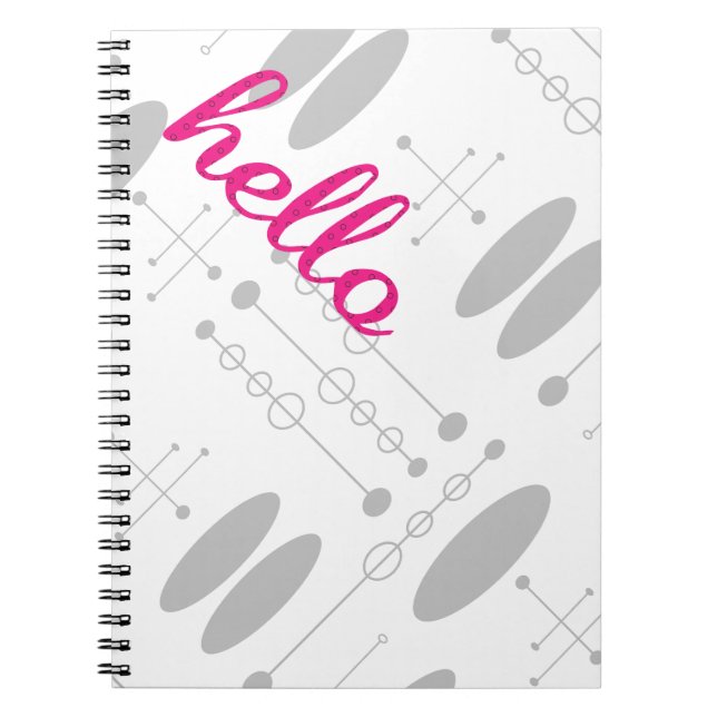 Caderno Espiral Olá, Bonitos presentes de saudação. (Frente)