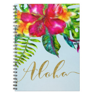 Caderno Espiral Olá Brilho Elétrico Pop Floral Tropical
