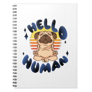 Caderno Espiral Olá, cão meditador de yoga