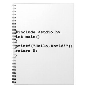 Caderno Espiral Olá! codificação do linguagem de programação do