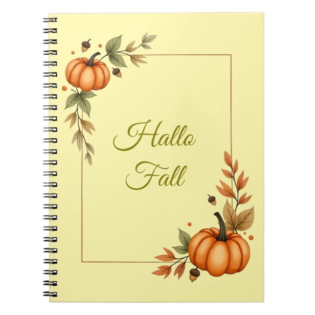 Caderno Espiral Olá Fall Watercolor Cozy (Frente)