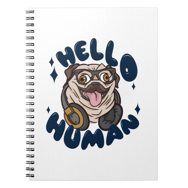 Caderno Espiral Olá, humano, Cachorro (Frente)